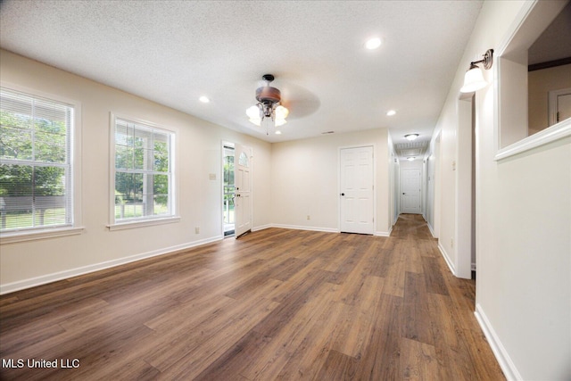 2185 Plum Point Rd, Southaven, MS 38672 - unfurnished room with wood finished floors, a ceiling fan, recessed lighting, and baseboards