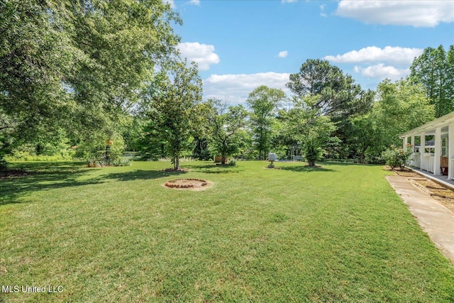 2185 Plum Point Rd, Southaven, MS 38672 - view of green lawn with view of wooded area