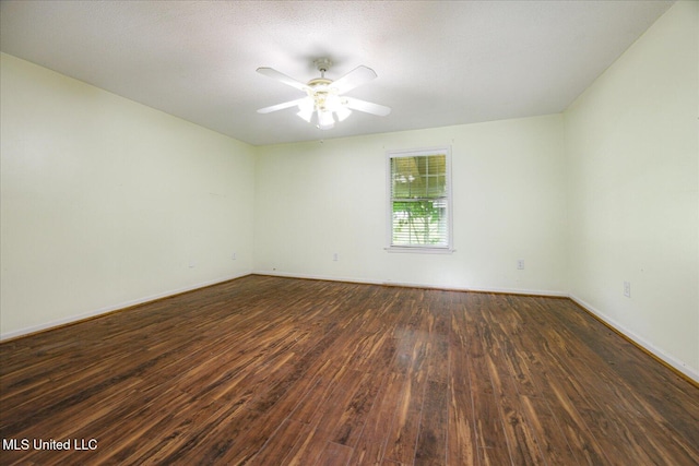 2185 Plum Point Rd, Southaven, MS 38672 - empty room with hardwood / wood-style floors, baseboards, and ceiling fan