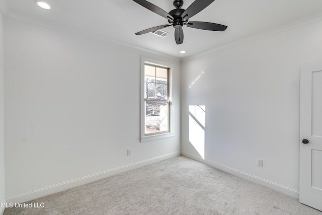 614 Cobalt Way, Brandon, MS 39042 - carpeted spare room featuring crown molding and ceiling fan