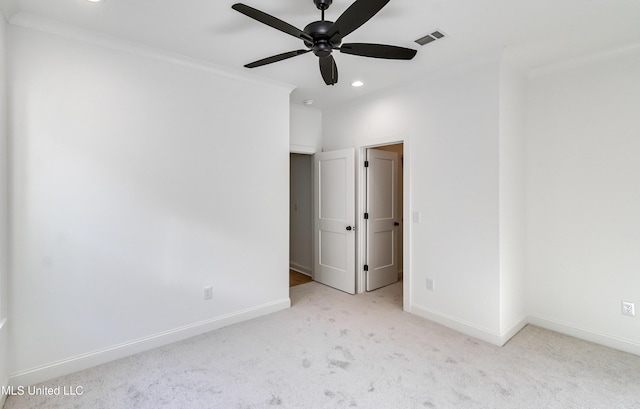 614 Cobalt Way, Brandon, MS 39042 - carpeted spare room with ornamental molding and ceiling fan