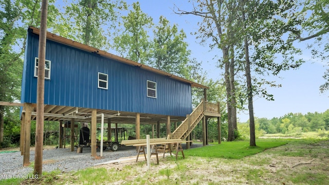 9083 Old River Rd Lot 1, Petal, MS 39465 - back of property featuring stairway and a deck