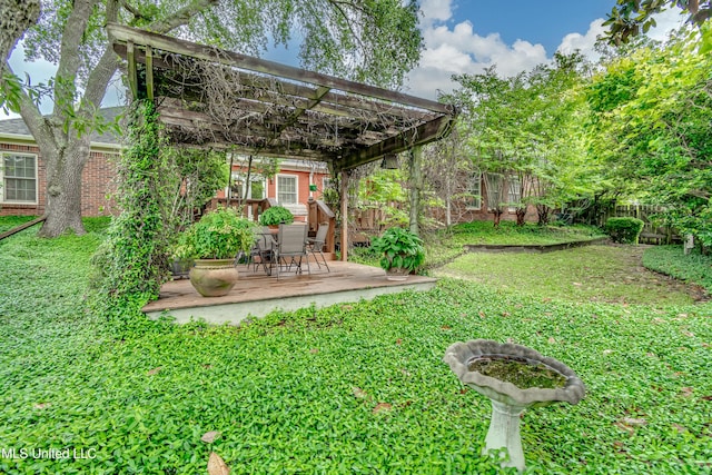 26 Woodgate Dr, Brandon, MS 39042 - view of yard with a fenced backyard, a pergola, and a patio