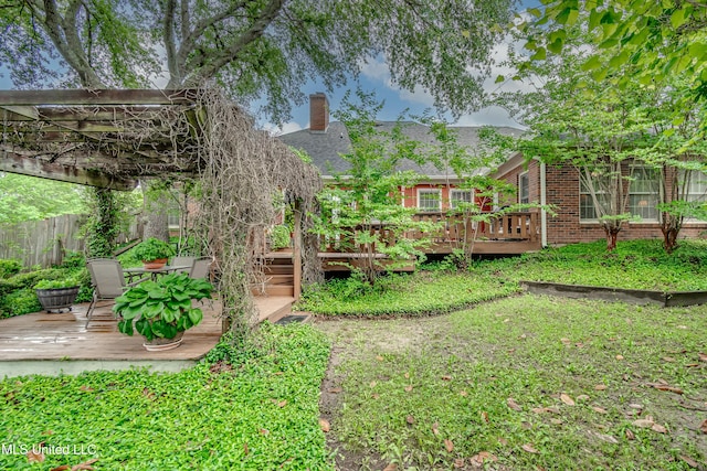 26 Woodgate Dr, Brandon, MS 39042 - view of yard with fence and a wooden deck
