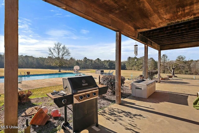 view of patio with a grill