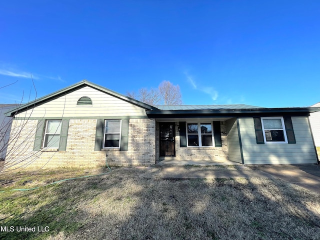 view of single story home