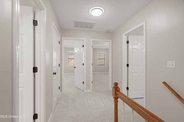 95 Sweet Bay Trl, Petal, MS 39465 - hallway featuring an upstairs landing, baseboards, and light colored carpet