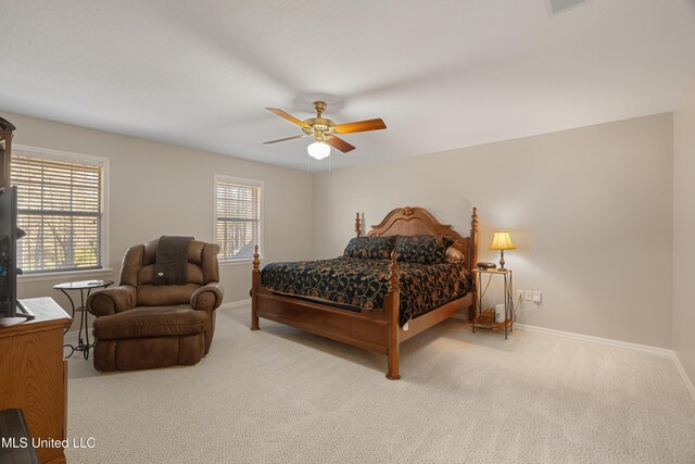 95 Sweet Bay Trl, Petal, MS 39465 - bedroom featuring baseboards, carpet floors, and ceiling fan