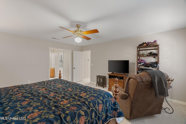 95 Sweet Bay Trl, Petal, MS 39465 - bedroom with light carpet, baseboards, and ceiling fan