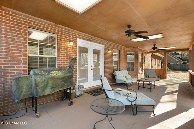 95 Sweet Bay Trl, Petal, MS 39465 - view of patio with french doors and ceiling fan