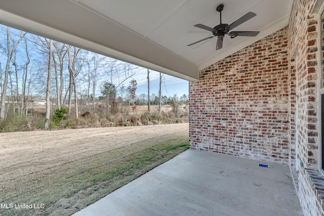 view of patio / terrace with ceiling fan