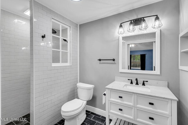139 Booth Cir, Ocean Springs, MS 39564 - bathroom with a walk in shower, vanity, and tile patterned flooring