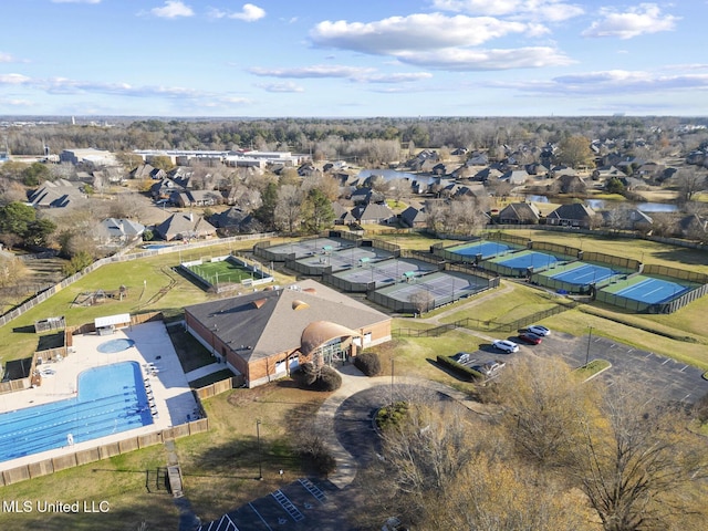 drone / aerial view featuring a residential view