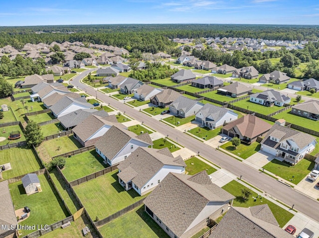 aerial view with a residential view