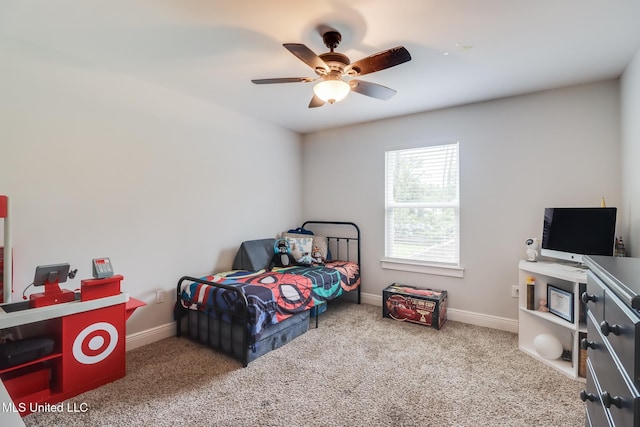 3927 Washington Ave, Gulfport, MS 39507 - bedroom featuring carpet flooring, baseboards, and ceiling fan