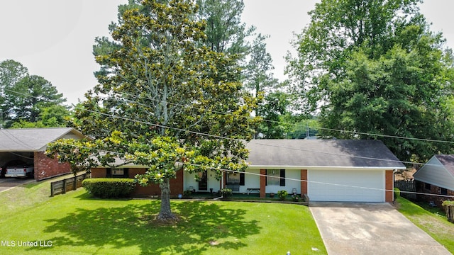 view of front facade with a front yard