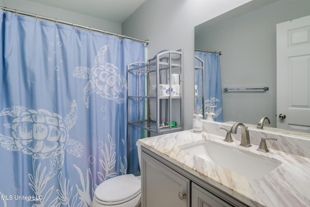 bathroom with toilet and vanity