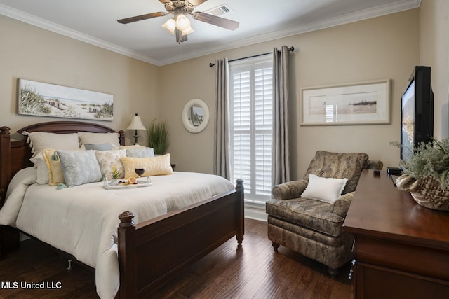23 Callaway Ct, Hattiesburg, MS 39402 - bedroom with crown molding, wood finished floors, a ceiling fan, and baseboards