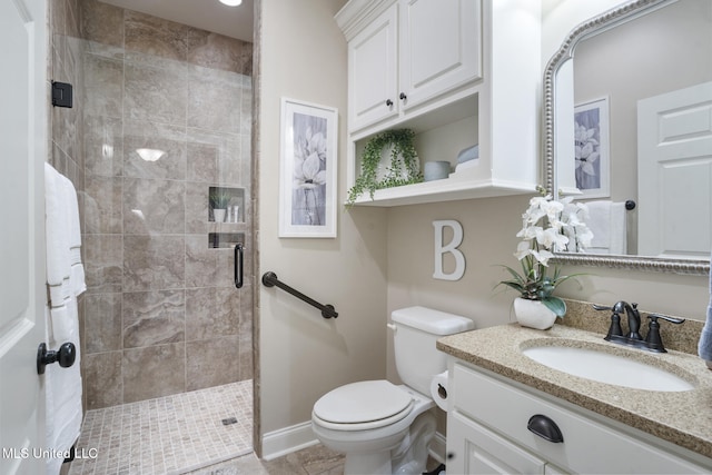 23 Callaway Ct, Hattiesburg, MS 39402 - full bathroom with a shower stall, toilet, vanity, and baseboards