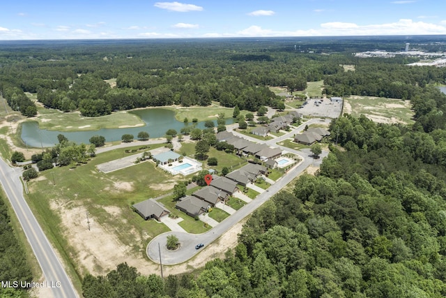23 Callaway Ct, Hattiesburg, MS 39402 - aerial view of property's location featuring a forest and a nearby body of water