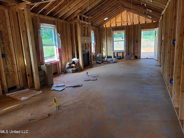 misc room featuring vaulted ceiling