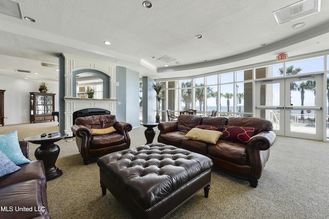 2228 Beach Dr Unit 907, Gulfport, MS 39507 - lobby featuring a textured ceiling, crown molding, and recessed lighting