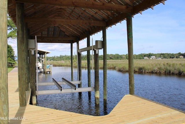 13152 Hanover Dr, Ocean Springs, MS 39564 - dock area featuring boat lift and a water view