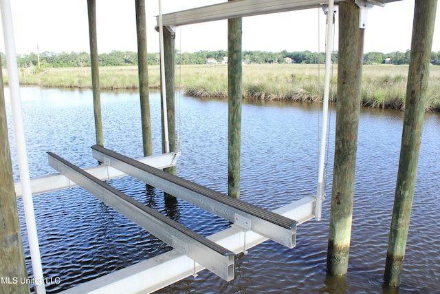 13152 Hanover Dr, Ocean Springs, MS 39564 - dock area with boat lift and a water view