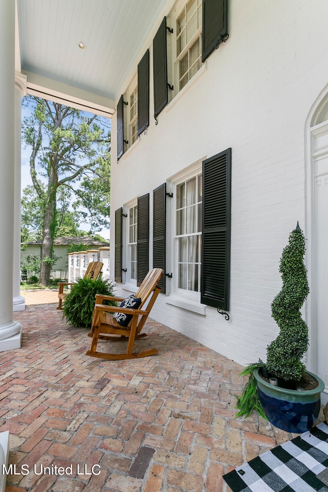 view of patio with a porch