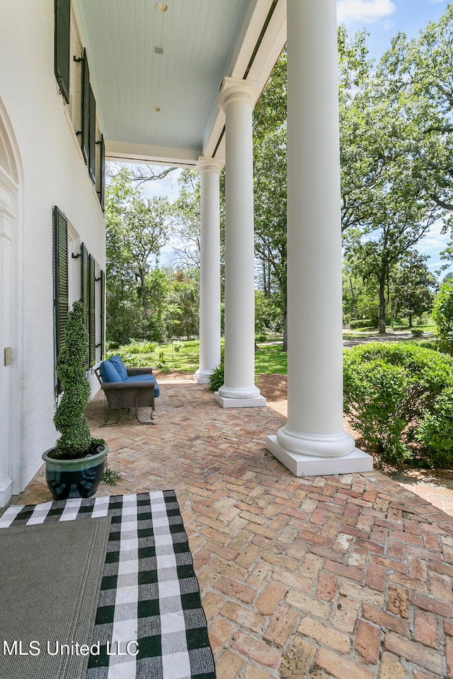 view of patio with covered porch