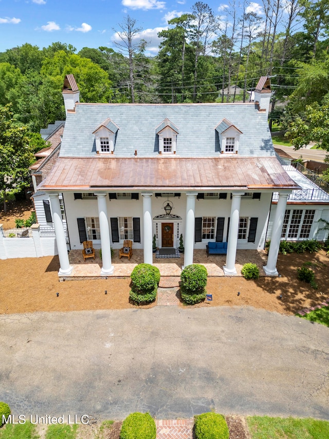 view of front of property with a porch