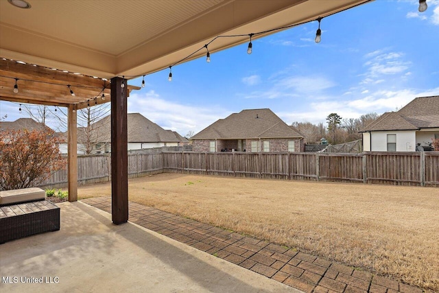 exterior space featuring a patio and a fenced backyard