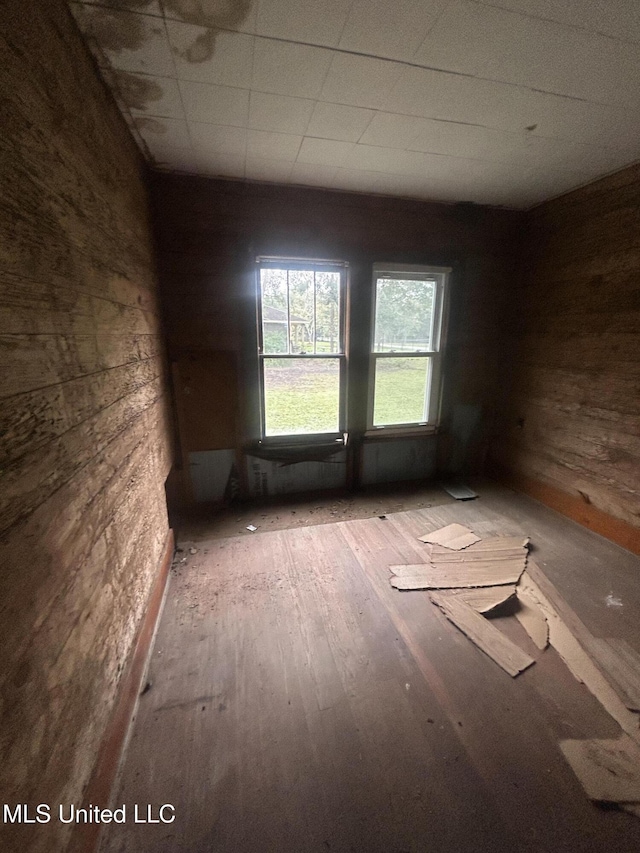 spare room with wood-type flooring