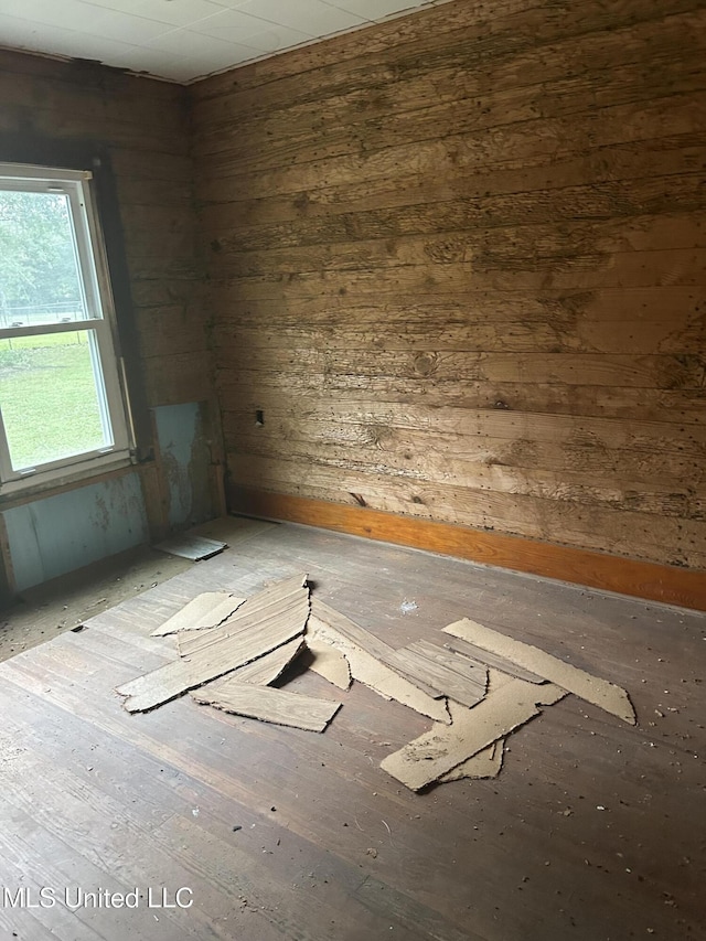 empty room with hardwood / wood-style floors