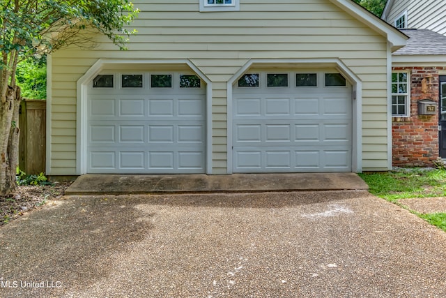 view of garage