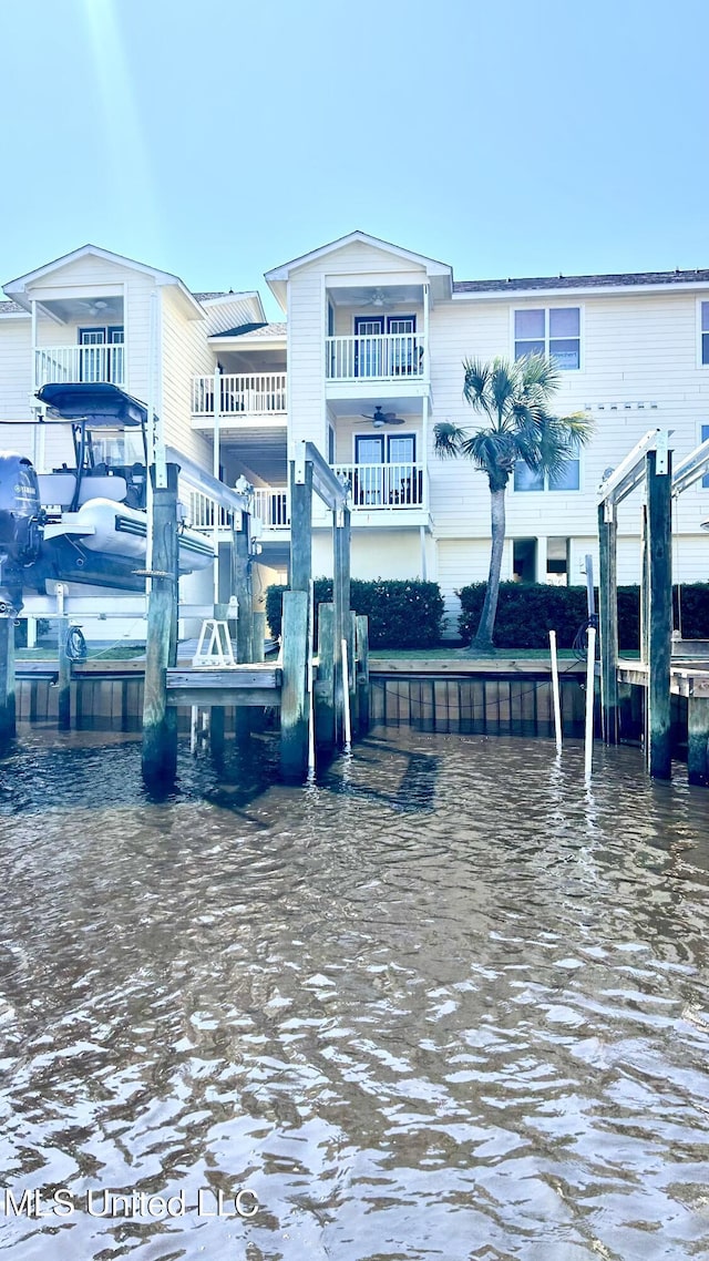 2421 Beachview Dr Unit F16, Ocean Springs, MS 39564 - dock area with a water view and a balcony