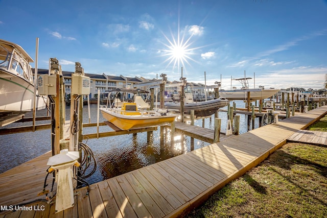 2421 Beachview Dr Unit F16, Ocean Springs, MS 39564 - view of dock featuring boat lift and a water view