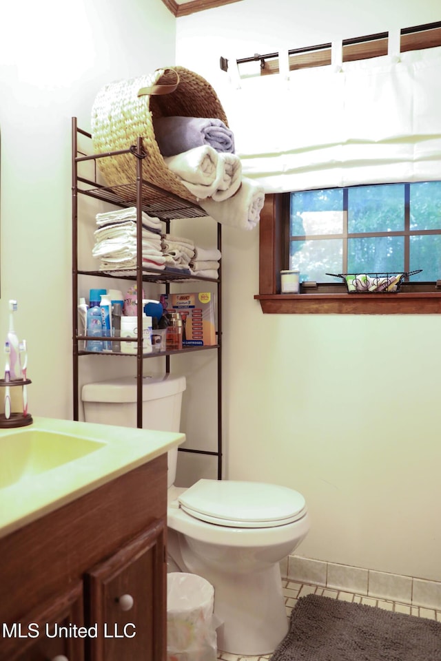 177 Robbins Rd, Brandon, MS 39042 - half bath with vanity and tile patterned flooring