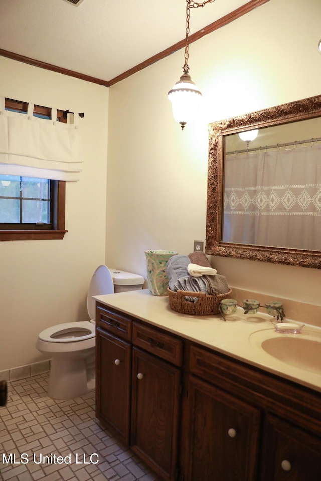 177 Robbins Rd, Brandon, MS 39042 - bathroom featuring vanity and ornamental molding