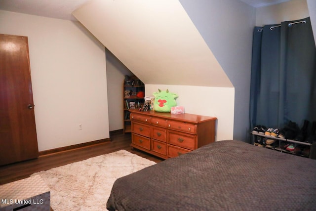 177 Robbins Rd, Brandon, MS 39042 - bedroom with wood finished floors and lofted ceiling