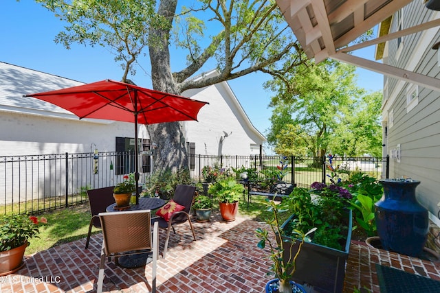 view of patio with a fenced backyard