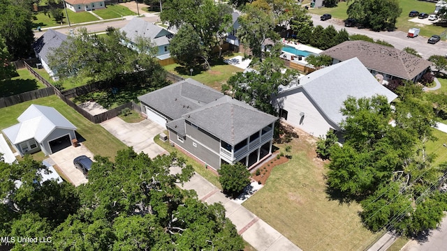 aerial perspective of suburban area