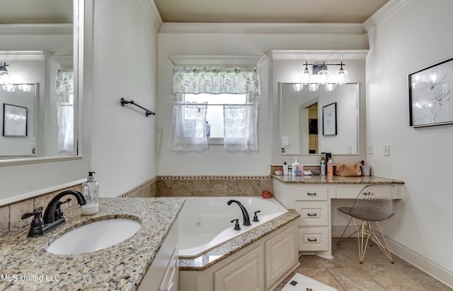 513 Willow Valley Cir, Brandon, MS 39047 - bathroom featuring a whirlpool tub and vanity