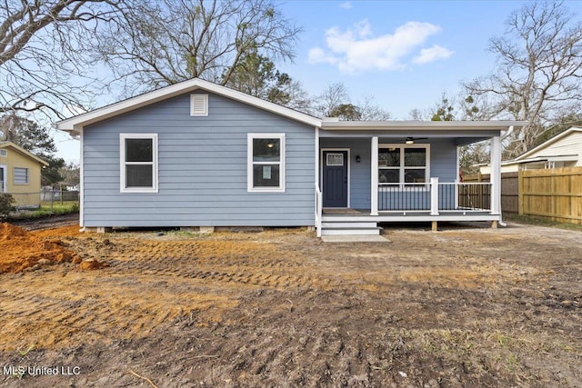 view of front of house with covered porch