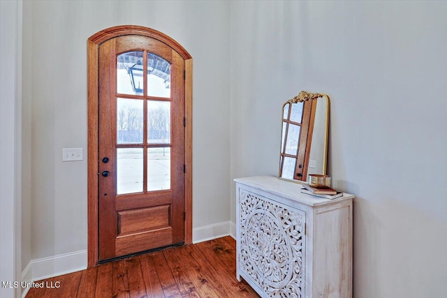 foyer with hardwood / wood-style floors