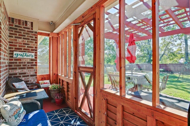 sunroom / solarium with a wealth of natural light