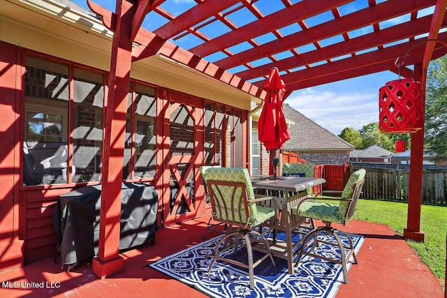 view of patio / terrace with a pergola