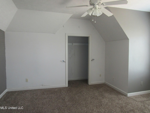 3542 Marcia Louise Dr, Southaven, MS 38672 - bonus room featuring vaulted ceiling, carpet floors, and a ceiling fan
