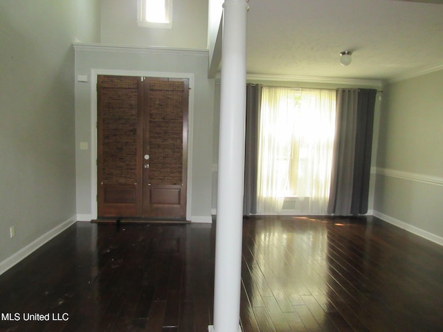 3542 Marcia Louise Dr, Southaven, MS 38672 - entryway with plenty of natural light, hardwood / wood-style flooring, ornate columns, and ornamental molding