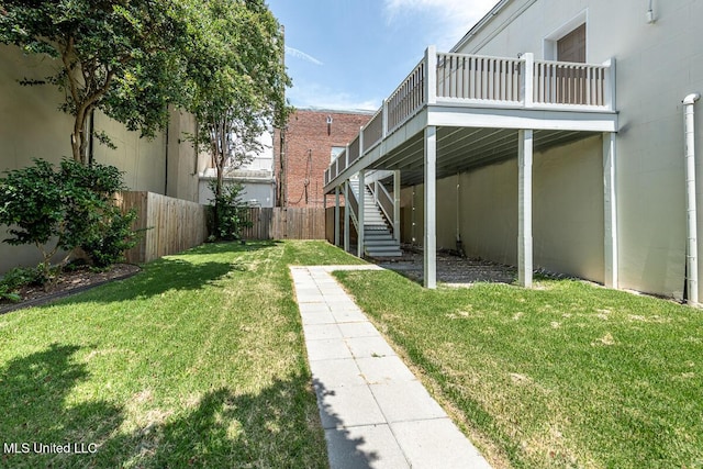 433 Main St, Natchez, MS 39120 - view of yard with stairway and a wooden deck